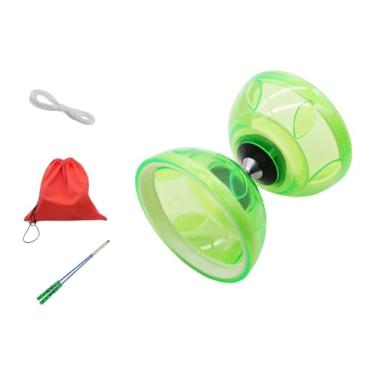 Imagem de MERIGLARE Conjunto de Diabolo Chinês com Rolamento Triplo Resistente Clássico Divertido Presentes Acessórios Ioiô Chinês para Crianças Adultos Iniciantes Jardim, Verde