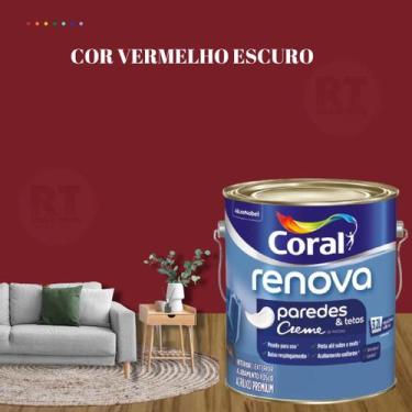 Imagem de Tinta Para Parede Acrílica Coral Renova Cor Vermelho 3,2l Lavável Prem