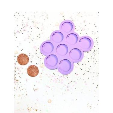 Imagem de R467 molde de silicone paleta círculos furo 4cm 9 cavidades resina - c