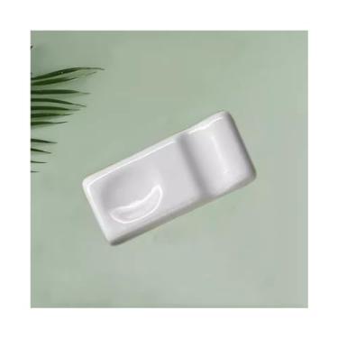 Imagem de Suporte para pauzinhos de descanso, bandeja de pauzinhos de cerâmica, organizador de talheres de prato simples chinês, suporte de pauzinhos de mesa para casa, hotel, restaurante, suporte de pauzinhos