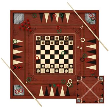 Imagem de BZnota Giant Carron Board Game Set, Crokinole Board Games for Adults, Over 85 Board Games for Family Game Night, All in One Board Game Set