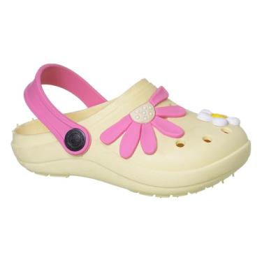 Imagem de Babuche Menina Infantil Com Enfeite Emborrachado (Amarelo/Rosa, BR, Criança de 1 a 3 anos, Faixa Numérico, 19, 20)