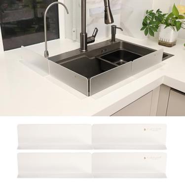 Imagem de Protetor de respingos para peitoril de janela de banheiro | Divisor de mesa - Divisor de plantador autoadesivo para uso doméstico (26 x 3 x 8,4 cm) (pacote com 4)