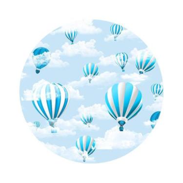 Imagem de Painel de Lona Redondo Balões entre Nuvens - Fabrika de Festa, 140x140