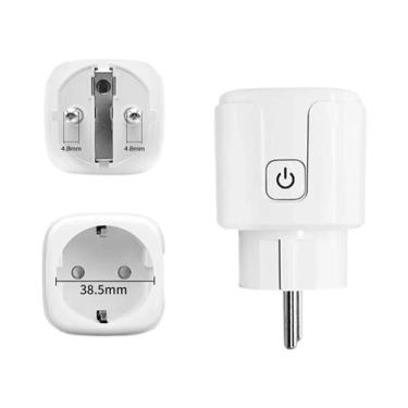 Imagem de Tomada Inteligente WiFi Zigbee3.0 16/20A Plugue EU Controle Remoto Tem