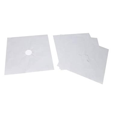 Imagem de Yctze Tampa do Fogão da Faixa de Gás 4pcs, Tampa do Queimador de Fogão Com Revestimento Antiaderente de PTFE, Pano de Base de Fibra de Vidro Durável para Proteção de Cozinha (27 * 27cm, 0,1 mm)