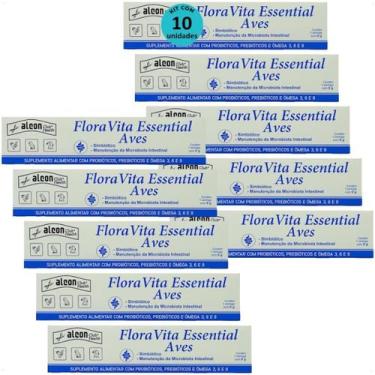 Imagem de Alcon flora vita essential para aves passáros 6g kit com 10