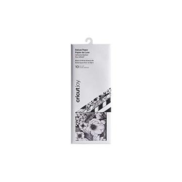 Imagem de Cricut Joy Adhesive-Backed Deluxe Paper - DIY Craft Paper for Scrapbooking and other Art Projects - Black and White Botanicals, 10 ct