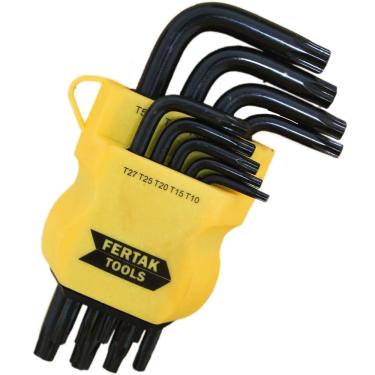 Imagem de Jogo De Chaves Torque Torx Tipo L Curta 9 Pçs