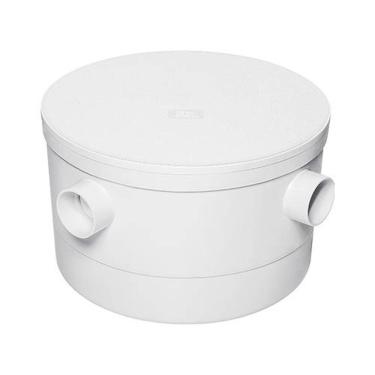 Imagem de Caixa Gordura Redonda 250x150x50mm Com Tampa - Pvc Resistente - 7 Entradas 40mm - Saída 50mm