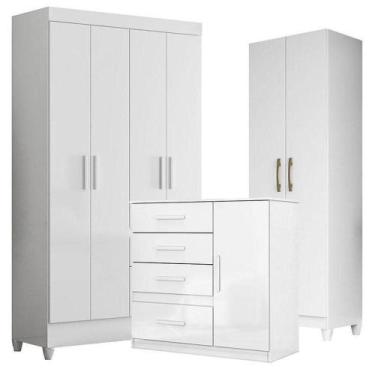 Imagem de Guarda Roupa Infantil Madri Com Cômoda Vênus E Armário Multiuso New ír