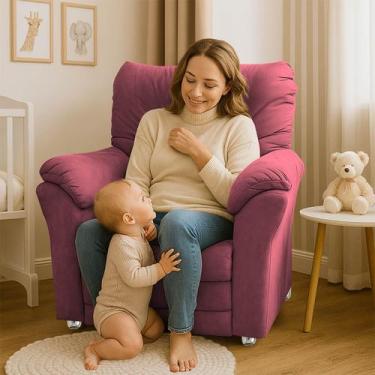 Imagem de Poltrona Reclinável Manu Extensão De Cílios ou Amamentação Quarto Sala