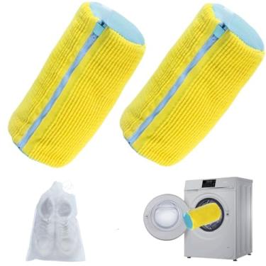 Imagem de Bolsa para máquina de limpeza de sapatos - Conjunto de 2 peças de sacos de limpeza de sapatos reutilizáveis, limpeza profunda de 360° adequada para tênis, tênis e chinelos, vem com 5 sacos de