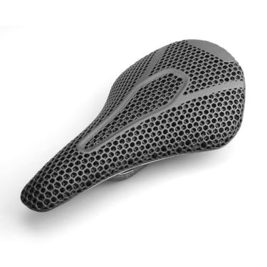 Imagem de Selim de bicicleta impresso em 3D com fibra de carbono total para homens/mulheres - trilhos de carbono de 7 x 9 mm - Assento de bicicleta adaptável para mountain road e bicicleta de cascalho