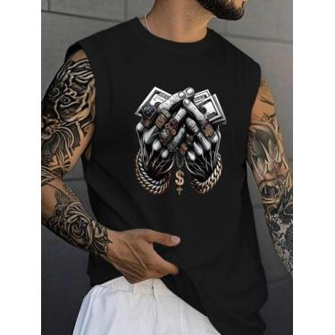 Imagem de Regata Masculina Camiseta Sem Manga Leve Verão Praia Esporte - crushed