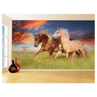 Imagem de Papel De Parede Animais Casal Cavalos Fazenda 3,5M Anm314