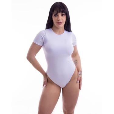 Imagem de Body Manga Curta Feminino Gola Careca Redonda Casual - Generica, Branc
