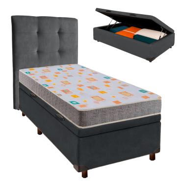 Imagem de Kit Cabeceira + Cama Box Bau  + Colchão Solteiro D20 D20 Inducol