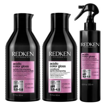 Imagem de Conjunto de shampoo, condicionador e spray Redken Acidic Color Gloss