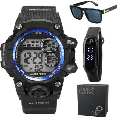Imagem de Oculos Protecao Uv + Relógio Infantil Prova Dagua + Caixa