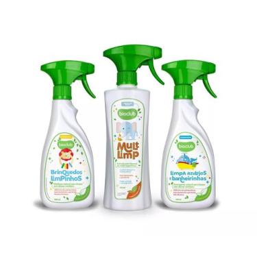 Imagem de Kit 3 Produtos Bioclub Limpadores Multiuso para Bebê Limpeza