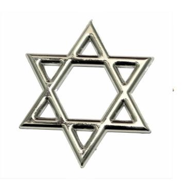 Imagem de Adesivo Estrela De Davi Cromado Carro Alto-Relevo Prata