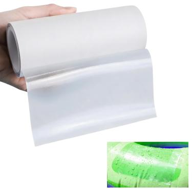 Imagem de Kit de remendo de reparo inflável, fita de reparo à prova d'água transparente de 1,8 m, pacto de reparo resistente para piscina inflável, colchão de ar, cama de salto, barraca, couro, lona, dossel e