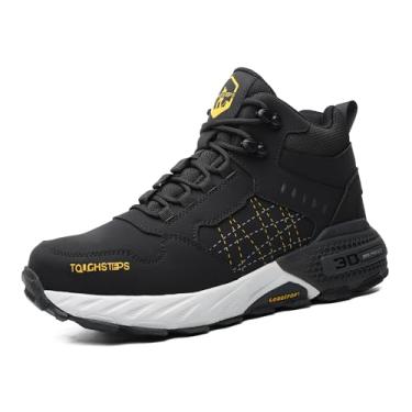 Imagem de TOUGHSTEPS Botas de trabalho com bico de aço para homens e mulheres, sapatos de trabalho de segurança resistentes a perfurações, bota de construção industrial leve e confortável, 15 cm, tênis