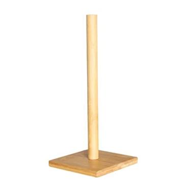 Imagem de Suporte de toalha de papel moderno suporte de toalha de papel de madeira simples suporte de rolo de papel de bancada para cozinha, banheiro, quarto, suporte de corda de cânhamo (cor: Chocolate) (Cáqui