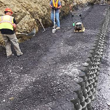 Imagem de Grade de garagem 5 cm de altura, estabilizador de grade de cascalho geogrelha para estrada/aterro/declive, malha de solo permeável para paver com orifício de drenagem (Cor: L x L, Tamanho: 3,5 x 3 m