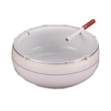 Imagem de Cinzeiros para Cigarros Azul e Branco Cerâmica Europeia Retro Sala de Estar Cinzeiro Boutique Grande Prático Cinzeiro de Cerâmica Elegante Personalidade Criativa Escritório Cinzeiro Redondo Decoração