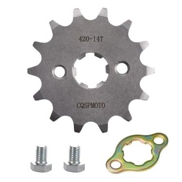 Imagem de CQSPMOTO Roda dentada dianteira do motor da motocicleta 420 14T 17 mm serve para 50cc 70cc 90cc 110cc 125cc 140cc 160cc Z50 CT70 Pit Dirt Mini Bikes Go Kart Trail Roketa Sunl Lifan Chinese Quad ATVs 4