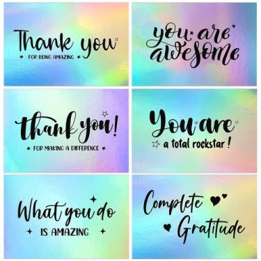 Imagem de Cartões de agradecimento Outus Holographic Appreciation 180 peças