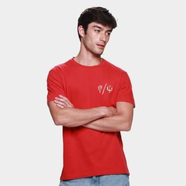 Imagem de Camiseta Slim Osklen Vintage Kite Icons Masculina, Vermelho, P