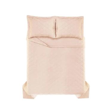 Imagem de Colcha Dupla Face Casal 3 Peças 180 Fios Liss Pétala Karsten