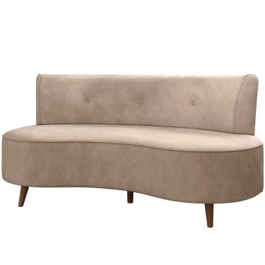 Imagem de Sofá Chaise Living 2 Lugares 160cm para Sala Istambul K01 Veludo Bege - Lyam Decor