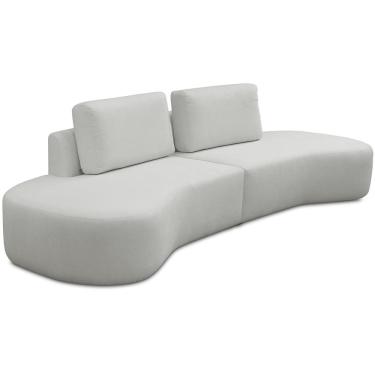 Imagem de Sofá 3 Lugares Orgânico Sala de Estar Living 210cm Louise D06 Veludo Bege - Lyam Decor