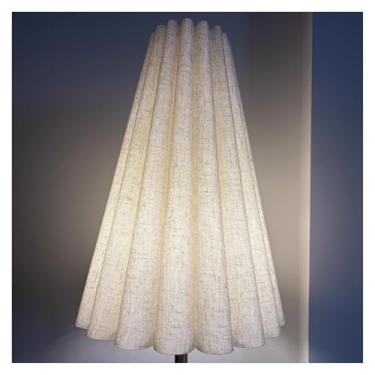 Imagem de lamp shades Luminária de mesa, piso, abajur de tecido com pétalas, capa de reposição E27, parte superior 14,7 cm/5,7", parte inferior 38 cm/14,96", altura 20,47"(Flaxen)