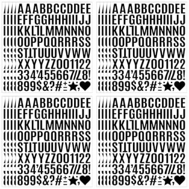 Imagem de wavamawa Adesivos de letras à prova d'água de 1960 peças de 2,5 cm - vinil autoadesivo com 20 folhas de alfabeto, números e símbolos para caixa de correio, porta, janela, endereço, placas comerciais