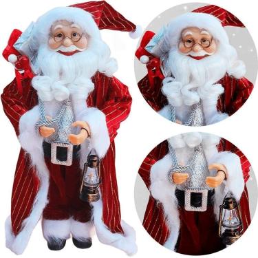 Imagem de Boneco Decorativo Papai Noel Tradicional Com Lampião De 45cm