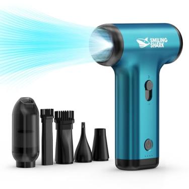 Imagem de Smiling Shark Espanador De Ar Comprimido, Motor Sem Escovas Jf-01, Velocidade Contínua 130.000 Rpm, 5 Kpa, Soprador Elétrico Fio Recarregável Com Luz Led Para Limpeza Pc/Teclado/Carro/Camping (Pro B