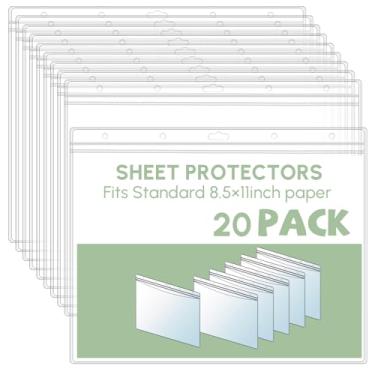 Imagem de Sinload 10 peças de protetores de lençol resistentes 21 x 28 cm, à prova d'água, resselável, com zíper, suporte de placa de parede, transparente, apagável a seco, porta-bilhetes de documentos, manga