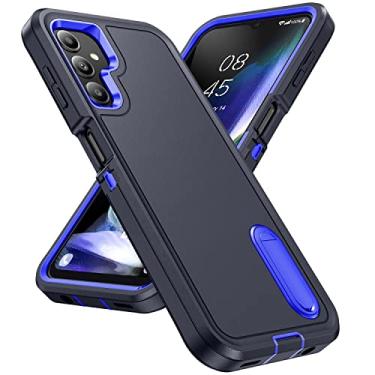 Imagem de IDweel Capa para Galaxy A14 5G para homens, proteção resistente à prova de choque, antiarranhões, slim fit, leve, capa dura protetora durável com suporte para Samsung Galaxy A14 5G 6,6 polegadas, azul marinho