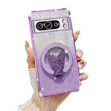 Imagem de Tesazxcn Capa protetora à prova de choque para Google Pixel 8 Pro para Google Pixel 8 Pro compatível com Magsafe, capa protetora à prova de choque para Google Pixel 8 Pro, roxa