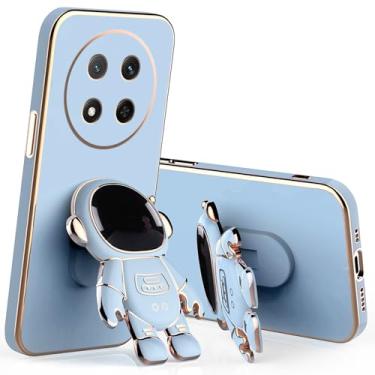 Imagem de Anlalish Capa de silicone compatível com Honor Magic 7 Lite com suporte de astronauta, capa de telefone para Honor Magic 7 Lite capa fina à prova de choque (azul)