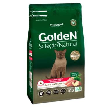 Imagem de Ração Golden Seleção Natural para Gatos Castrados Sabor Frango com Bat