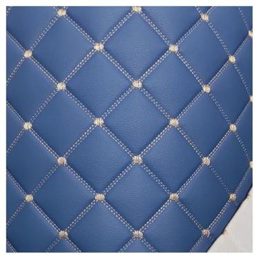 Imagem de Couro sintético acolchoado vinil PVC tecido de couro sintético impermeável tecido de couro sintético acolchoado ponto diamante acolchoado forro de linho estofado (azul, 1,6 x 5 m)