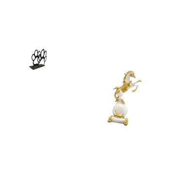 Imagem de Fenteer Organizador de Mesa Elegante Inspirado em Animais com Escultura Fofa de Pata de Cachorro E Cavalo para Decoração de Casa, Centro de Mesa de Quarto de