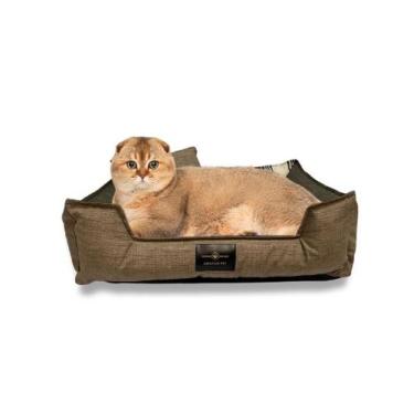 Imagem de Cama Pet Cochilo Luxo Conforto Tamanho P 50x40cm Acquablock Marrom Lis