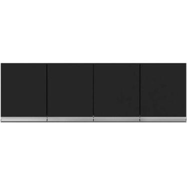 Imagem de Armário Aéreo Cozinha Adriana 4 Portas 160 Cm Preto